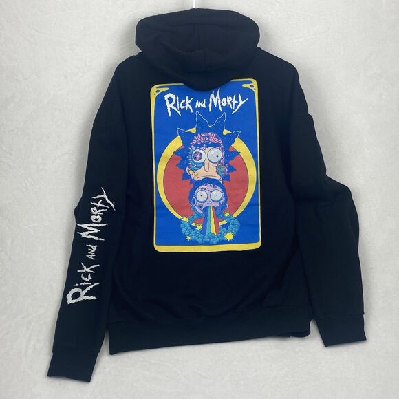Rick And Morty Swim Graphic Sweater Adult Large Black Hoodie Sweatshirt - Picture 1 of 8